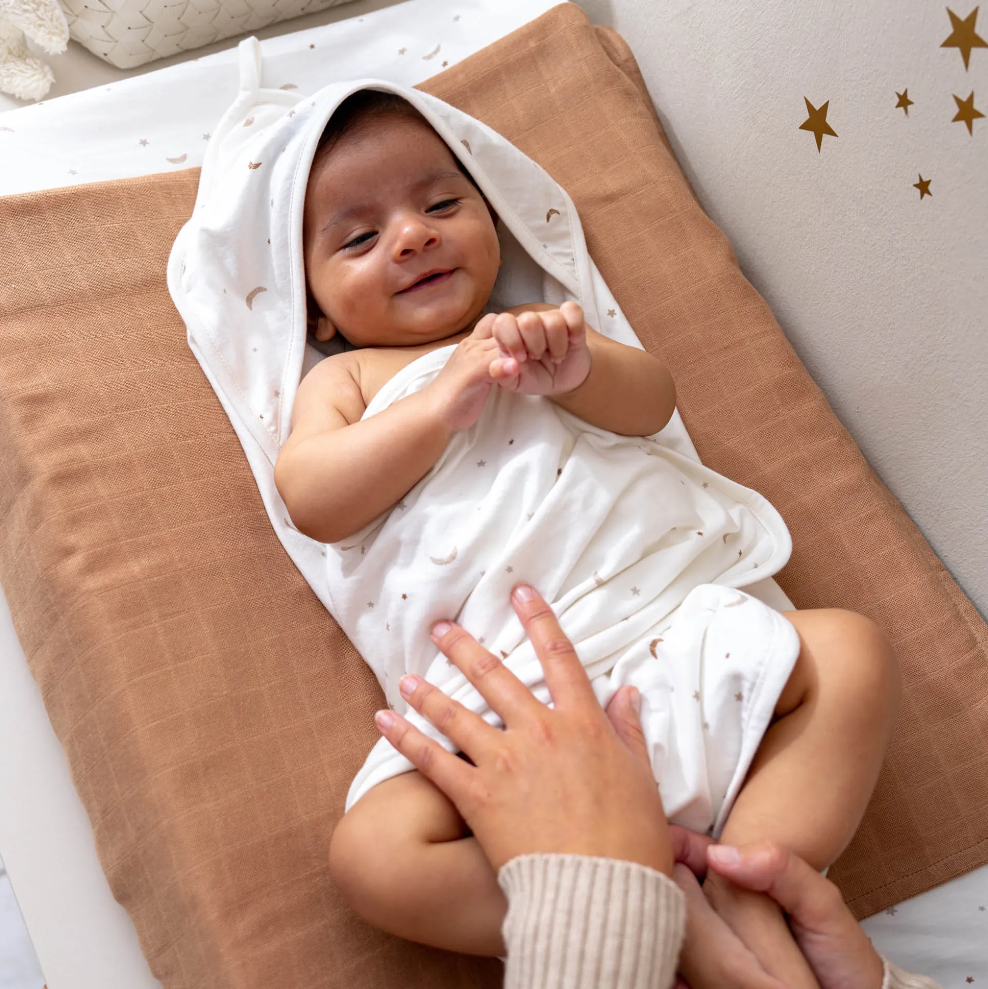 Prénatal badcape Ster en Maan wit