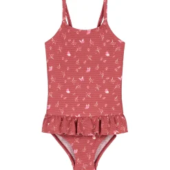 Prénatal badpak vlinders  effen rood