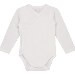 Prénatal basis overslagromper lange mouwen effen wit