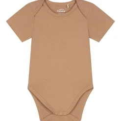 Prénatal basis romper korte mouwen effen bruin