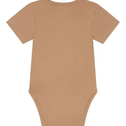 Prénatal basis romper korte mouwen effen bruin