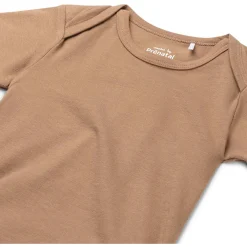 Prénatal basis romper korte mouwen effen bruin