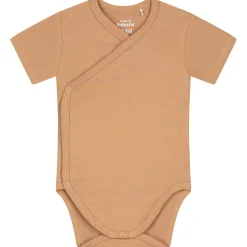 Prénatal basis romper korte mouwen effen bruin