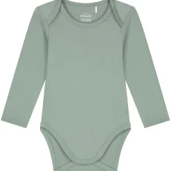 Prénatal basis romper lange mouwen effen groen