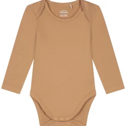 Prénatal basis romper lange mouwen effen bruin