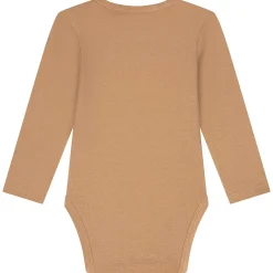 Prénatal basis romper lange mouwen effen bruin