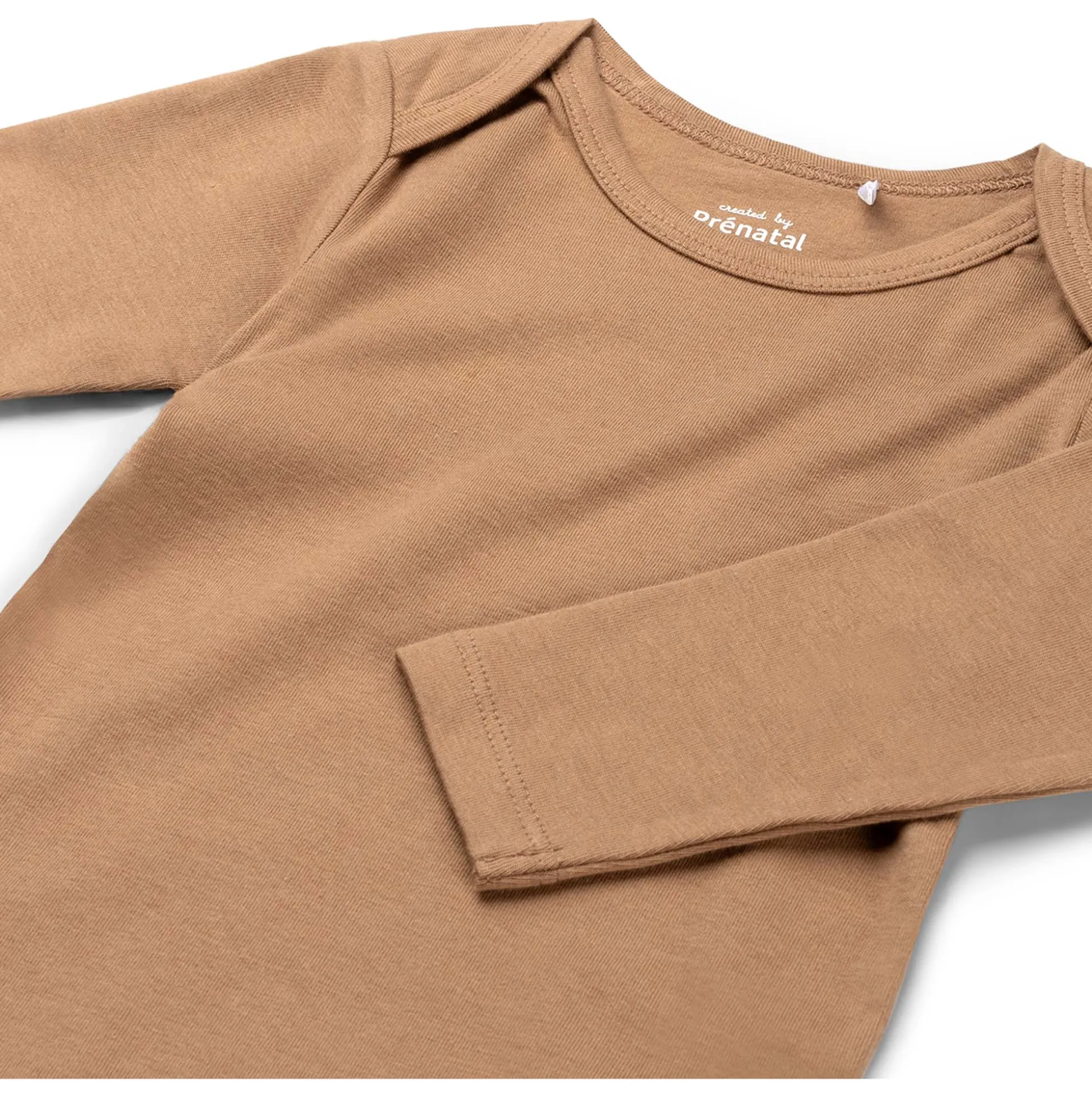 Prénatal basis romper lange mouwen effen bruin