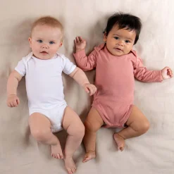 Prénatal basis romper lange mouwen effen roze