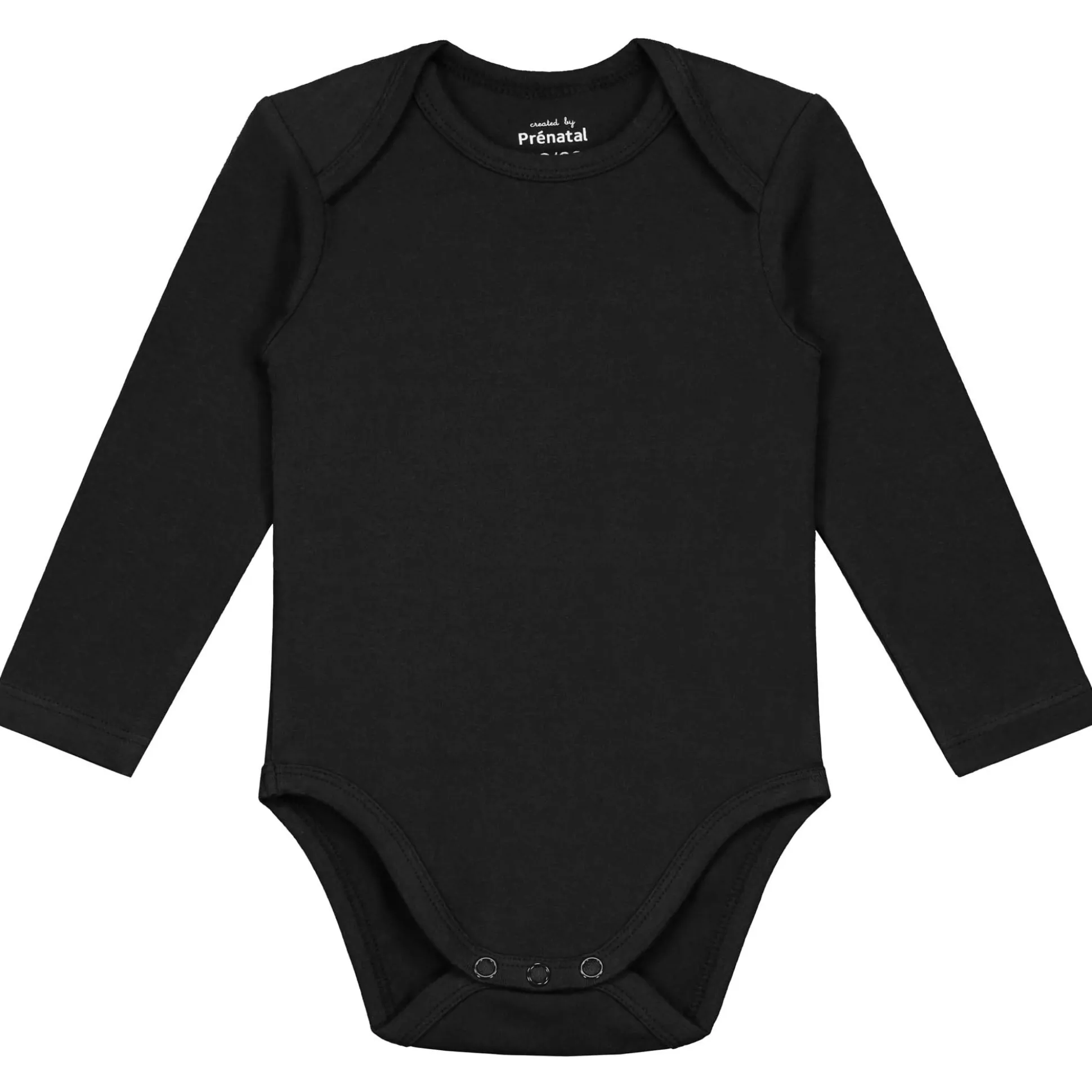 Prénatal basis romper lange mouwen effen zwart