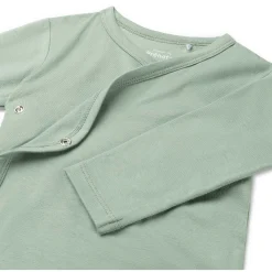 Prénatal basis romper met overslag lange mouwen effen groen