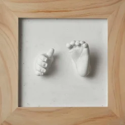 Prénatal fotolijst met 3D gipsafdruk naturel