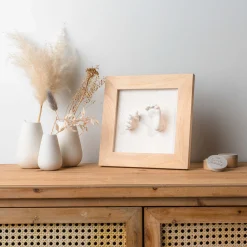 Prénatal fotolijst met 3D gipsafdruk naturel