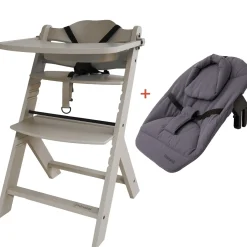 Prénatal houten kinderstoel Evan bundel taupe