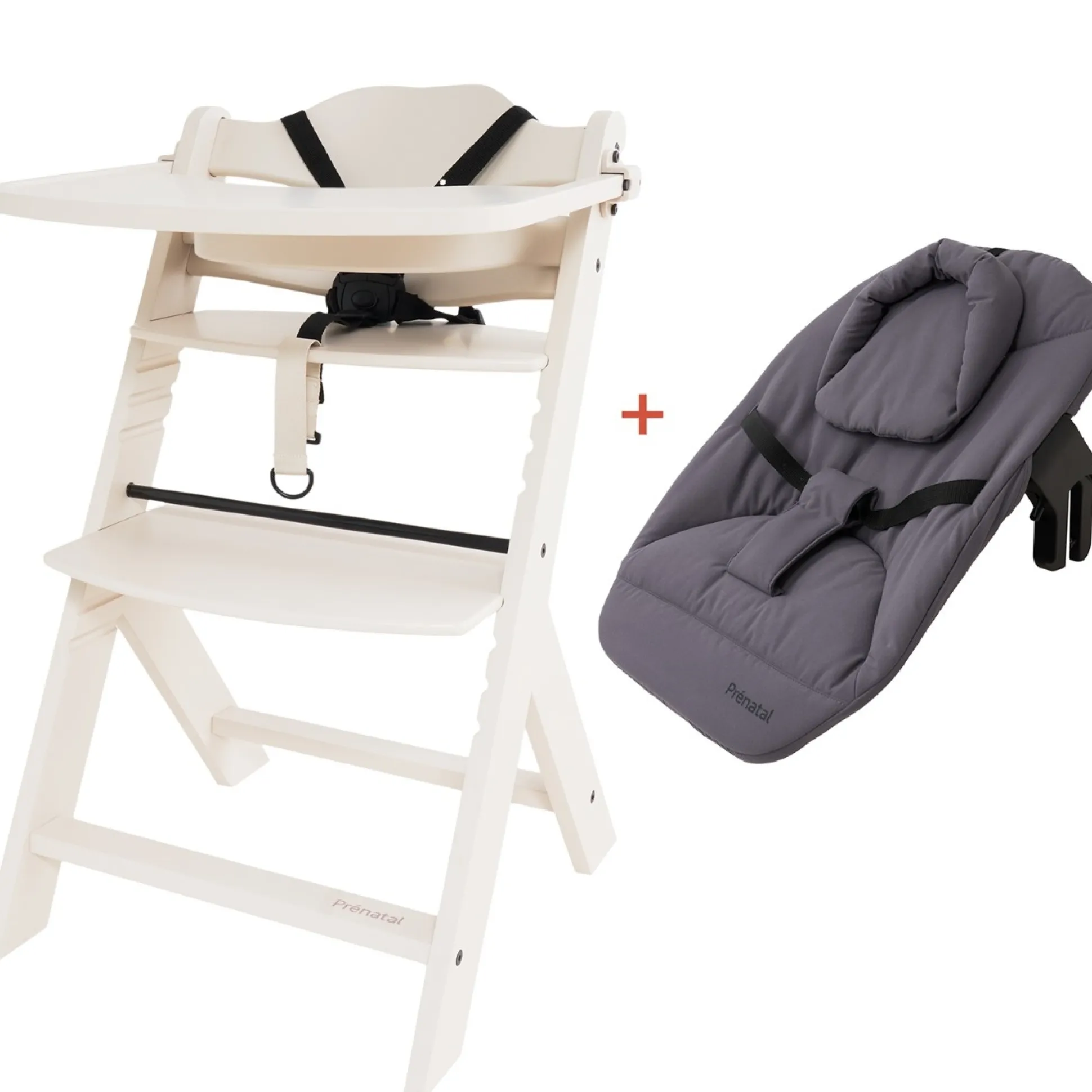 Prénatal houten kinderstoel Evan bundel wit