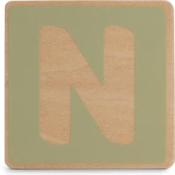 Prénatal houten namentrein letter N Mintgreen