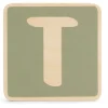 Prénatal houten namentrein letter T Midgreen