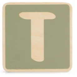 Prénatal houten namentrein letter T Midgreen