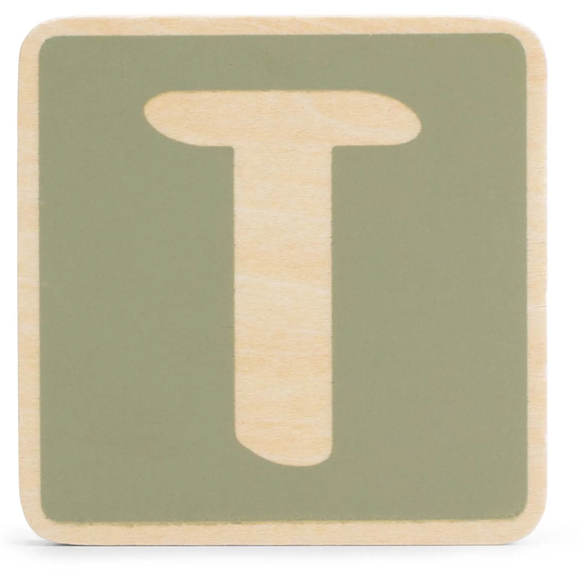 Prénatal houten namentrein letter T Midgreen
