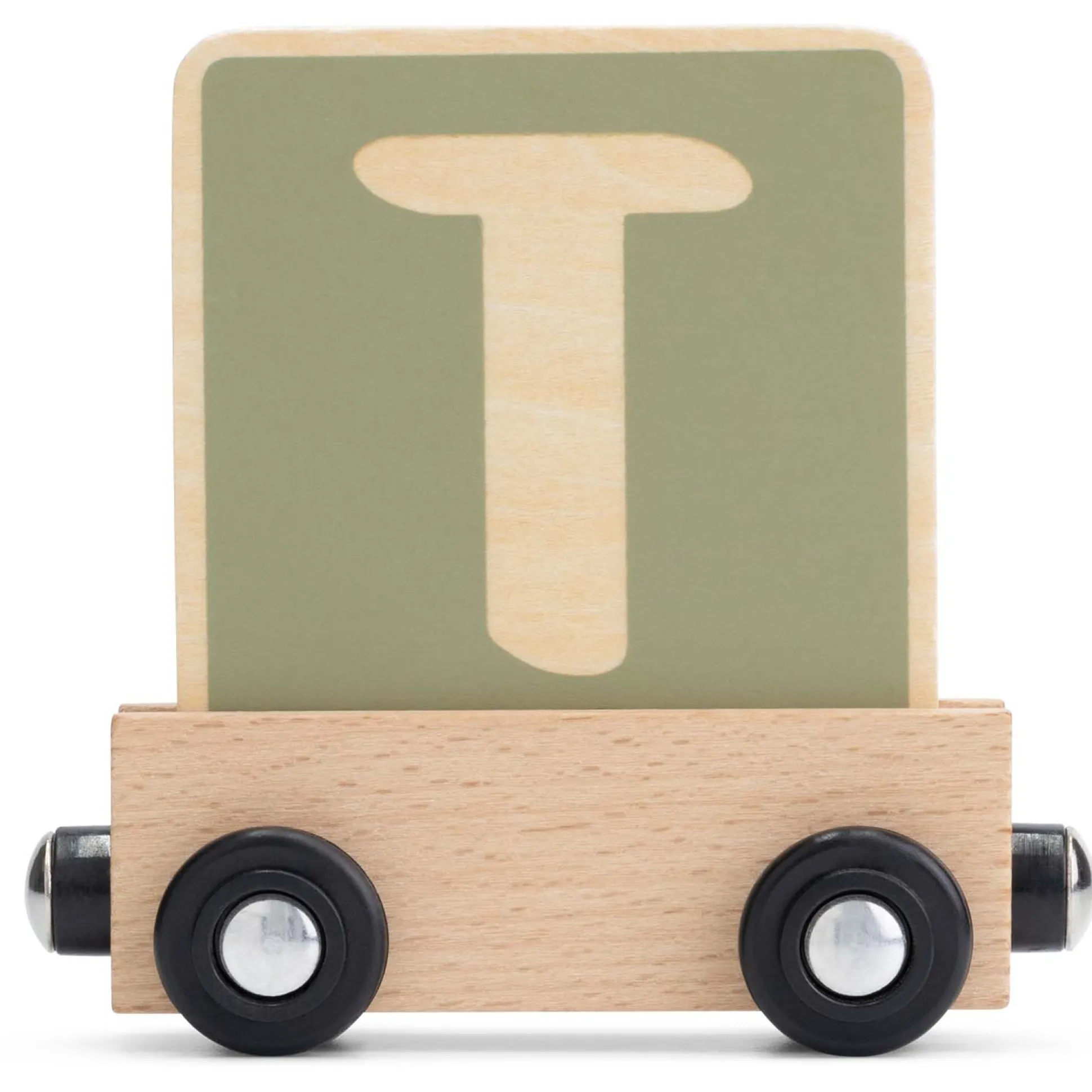 Prénatal houten namentrein letter T Midgreen