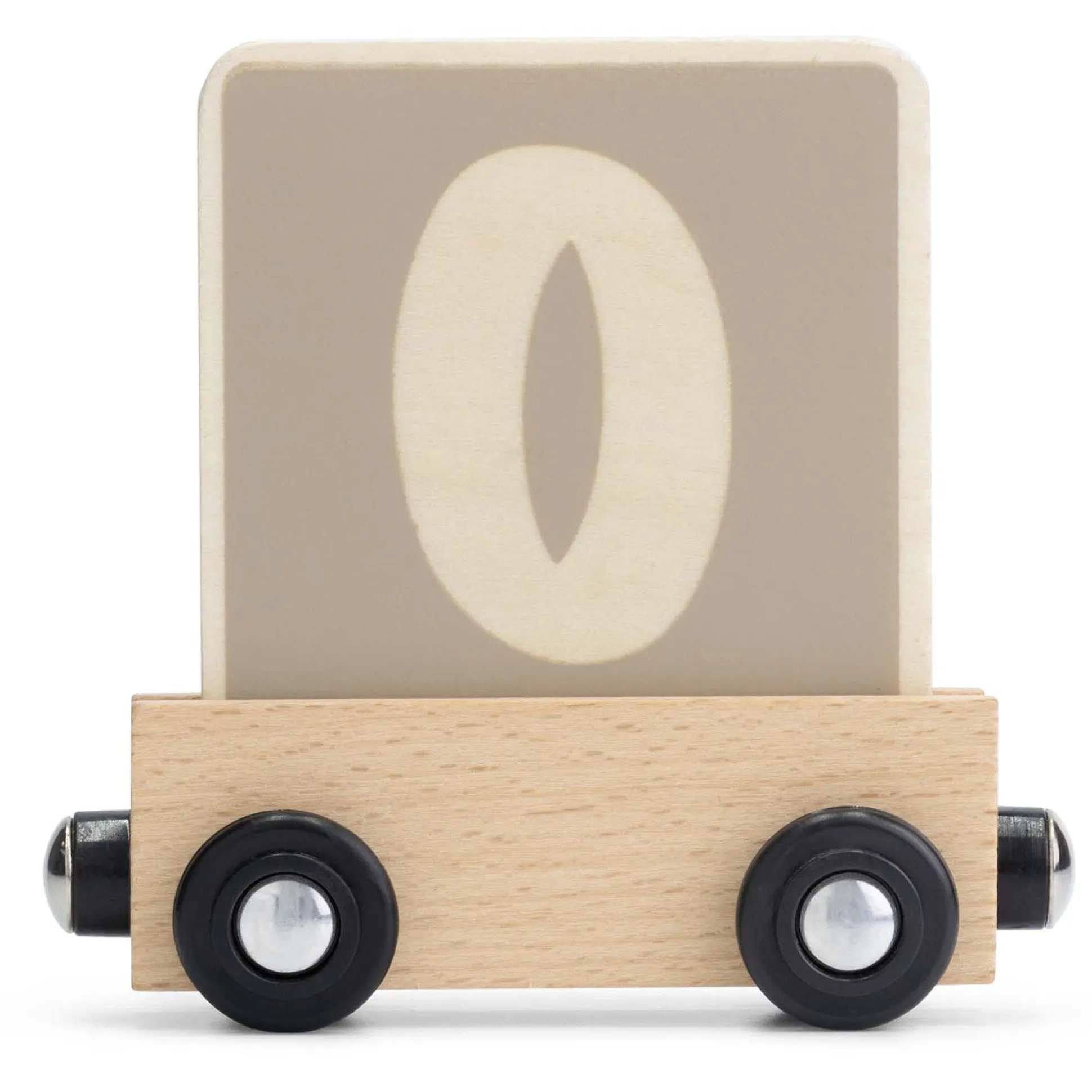 Prénatal houten namentrein letter O Taupebrown