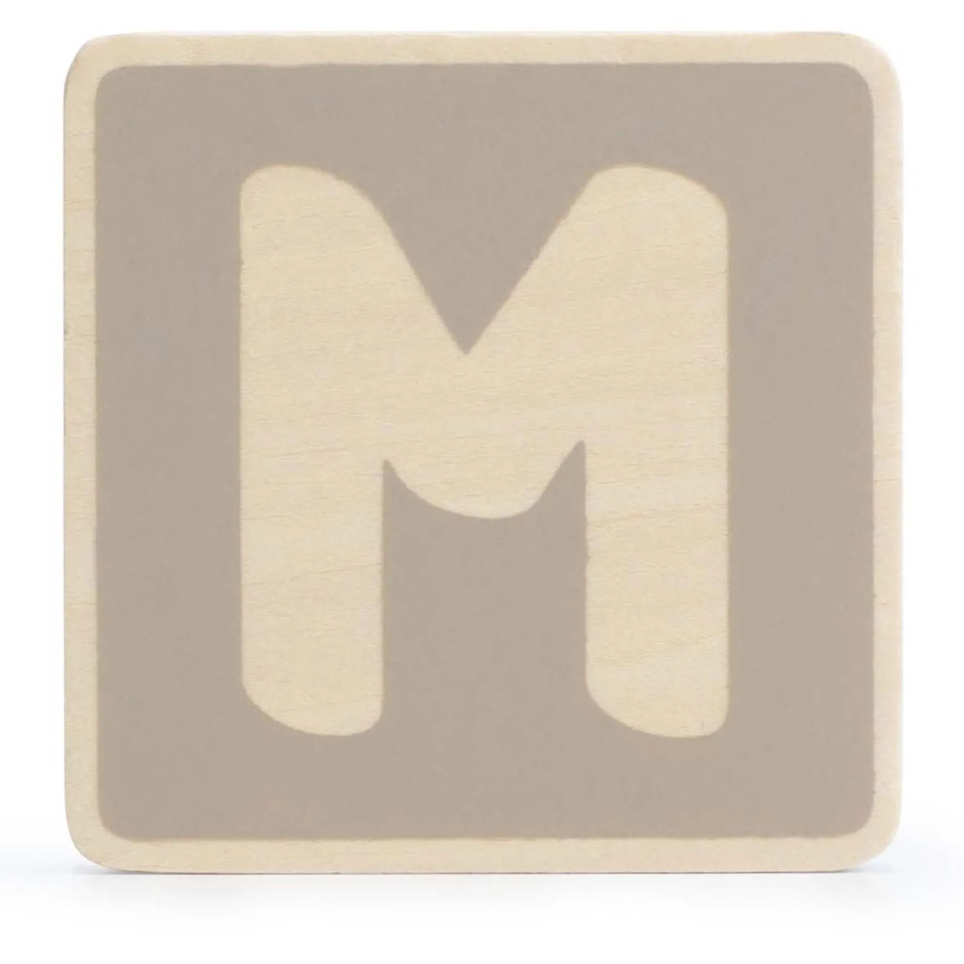 Prénatal houten namentrein letter M Taupebrown