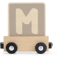 Prénatal houten namentrein letter M Taupebrown
