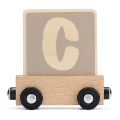 Prénatal houten namentrein letter C Taupebrown