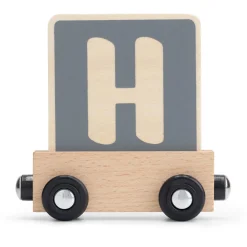 Prénatal houten namentrein letter H Stonegrey