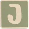 Prénatal houten namentrein letter J Midgreen