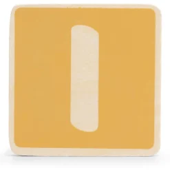 Prénatal houten namentrein letter I Yellow