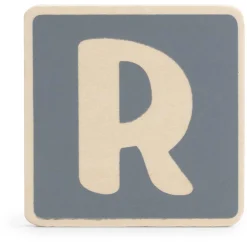 Prénatal houten namentrein letter R Stonegrey