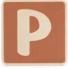 Prénatal houten namentrein letter P Dark Orange Bown