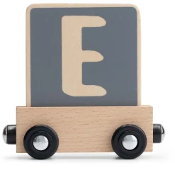 Prénatal houten namentrein letter E Stonegrey
