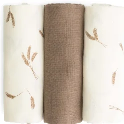 Prénatal hydrofiele luiers graan 3 stuks  taupe