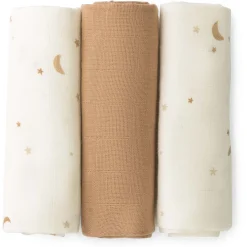 Prénatal hydrofiele luiers star en moon 3 stuks  beige