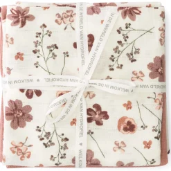 Prénatal hydrofiele luiers bloemen 3 stuks  roze