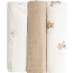 Prénatal hydrofiele luiers beer 3 stuks  beige