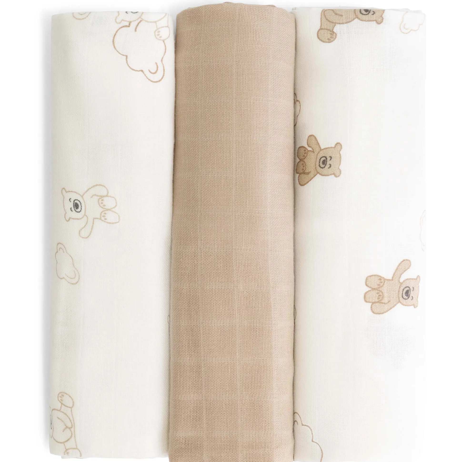 Prénatal hydrofiele luiers beer 3 stuks beige