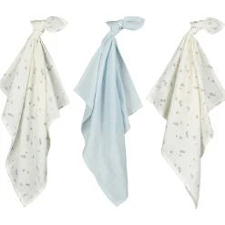 Prénatal hydrofiele luiers bloemen 3 stuks  blauw