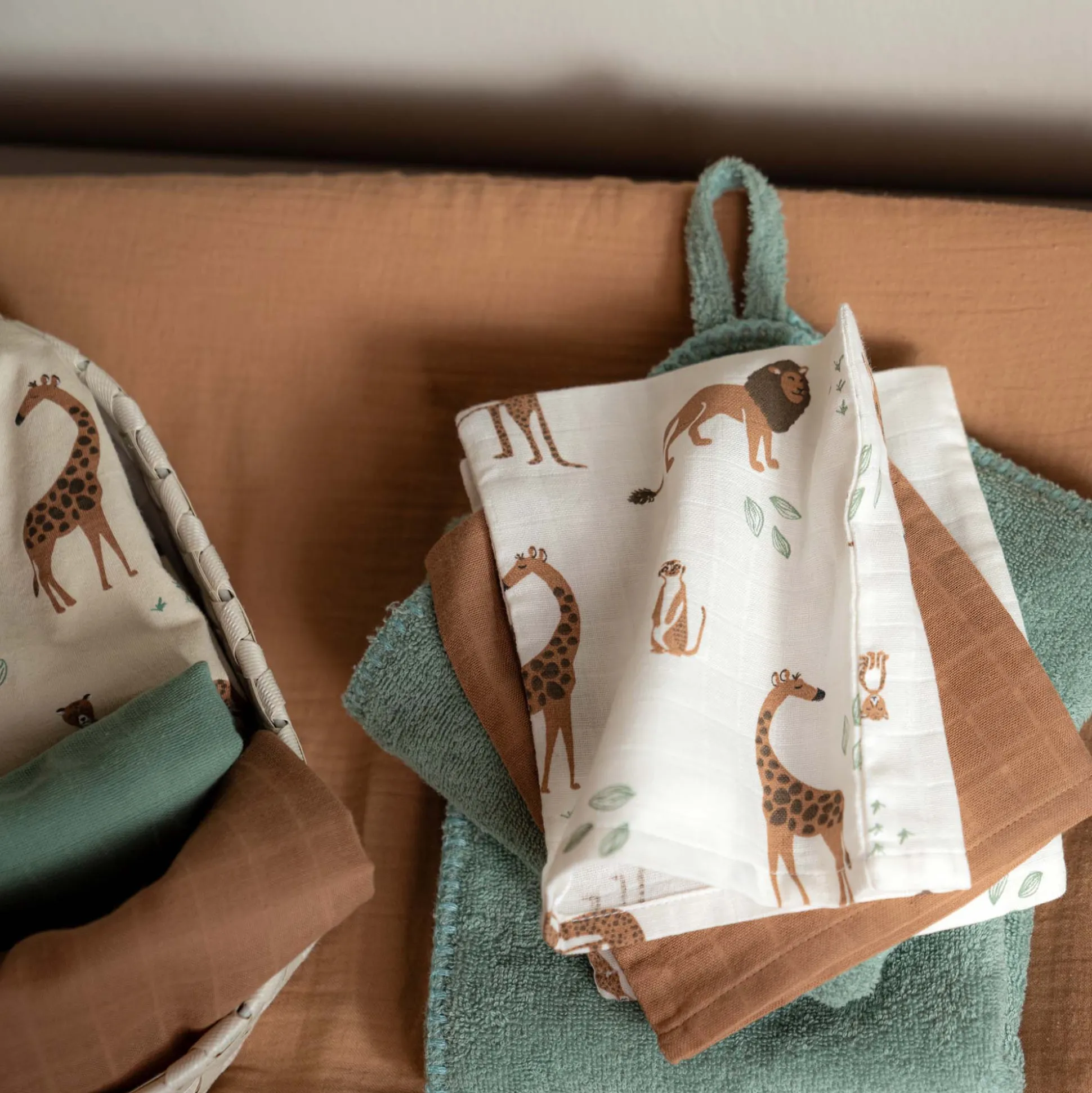 Prénatal hydrofiele luiers safari 3 stuks wit