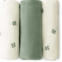 Prénatal hydrofiele luiers klavertjes 3 stuks groen