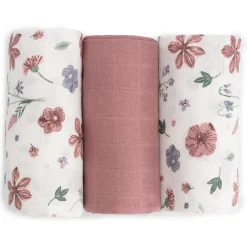 Prénatal hydrofiele luiers Bloem 3 stuks roze