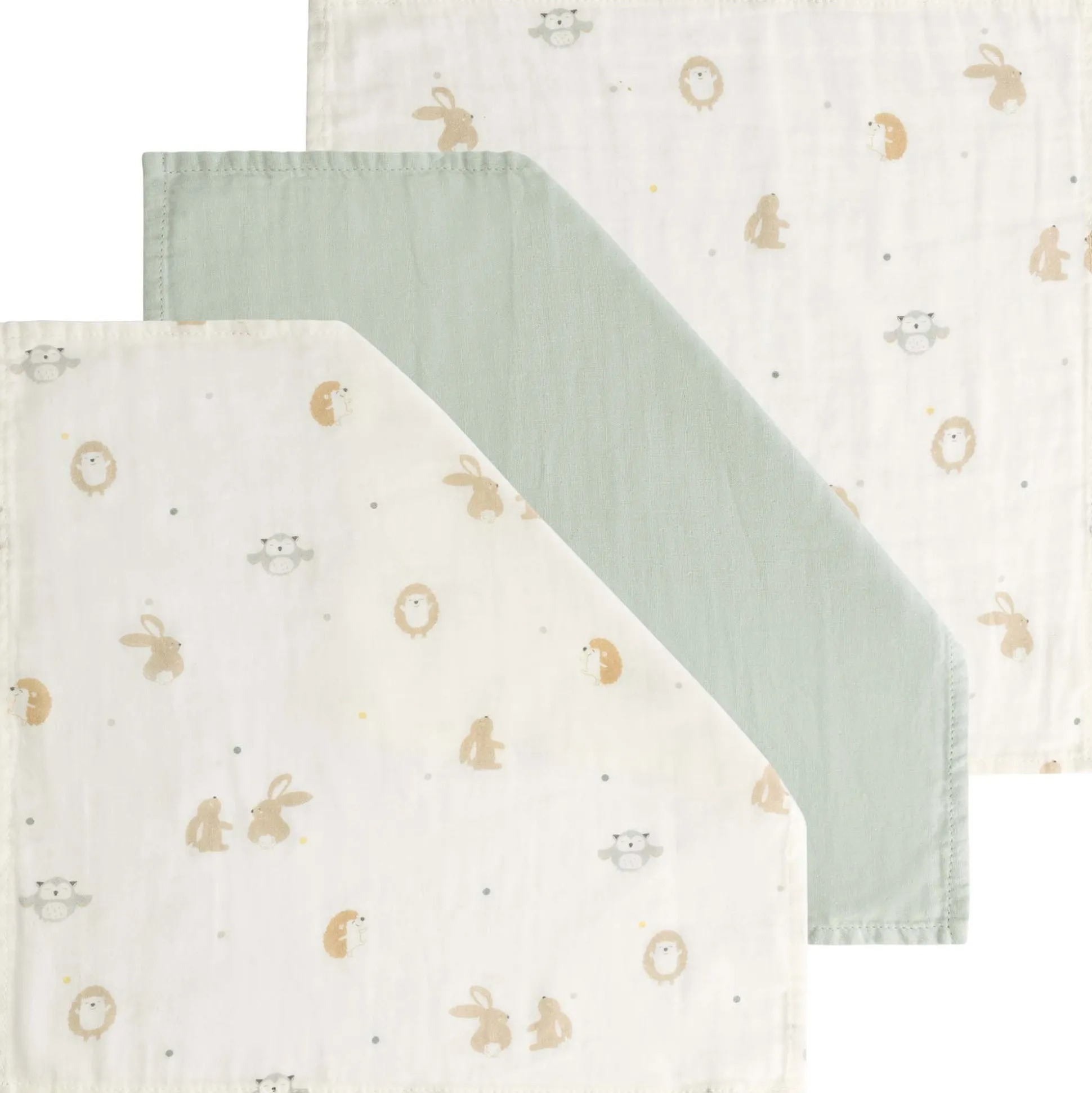 Prénatal hydrofiele monddoek kleine vriendjes 3 stuks wit