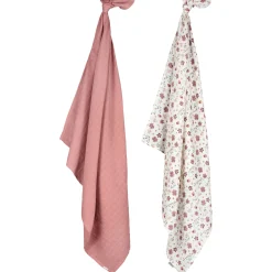 Prénatal hydrofiele multidoeken bloemen 2 stuks  roze