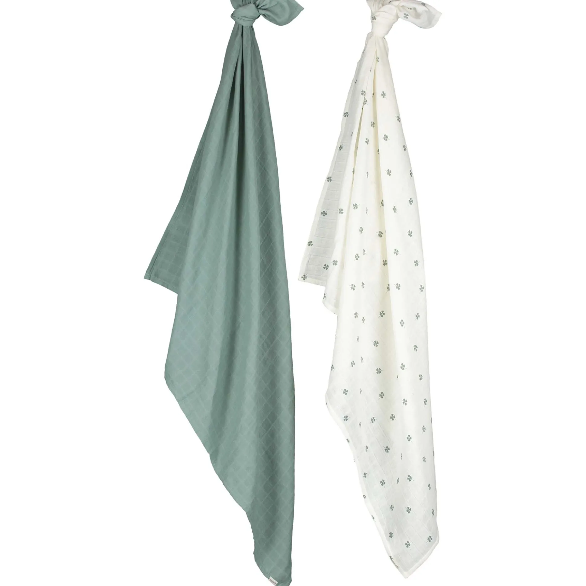 Prénatal hydrofiele multidoeken klavertjes 2 stuks groen