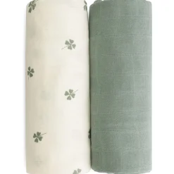 Prénatal hydrofiele multidoeken klavertjes 2 stuks groen