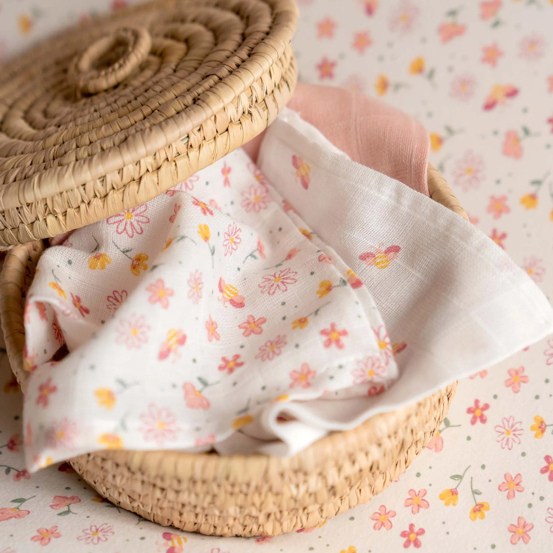 Prénatal hydrofiele washandjes 3 stuks roze