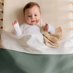 Prénatal ledikantdeken Little Knits groen