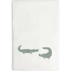 Prénatal ledikantlaken krokodil wit