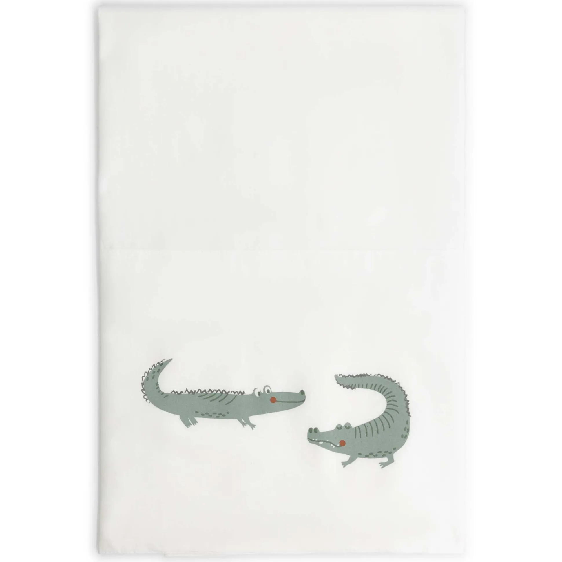 Prénatal ledikantlaken krokodil wit
